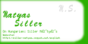 matyas siller business card